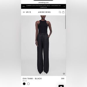 Anine bing black Eva tank top XS